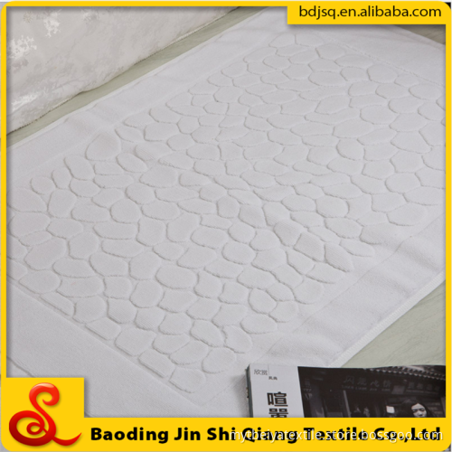 custom design 100% cotton washable white bath mat with logo